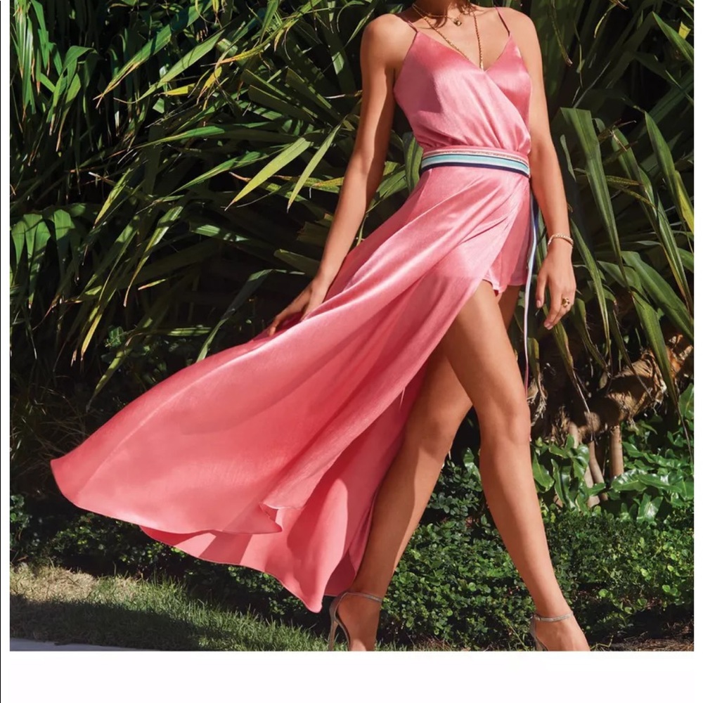 NWT Ramy Brook Rosey Dress $475 Deep Coral Color